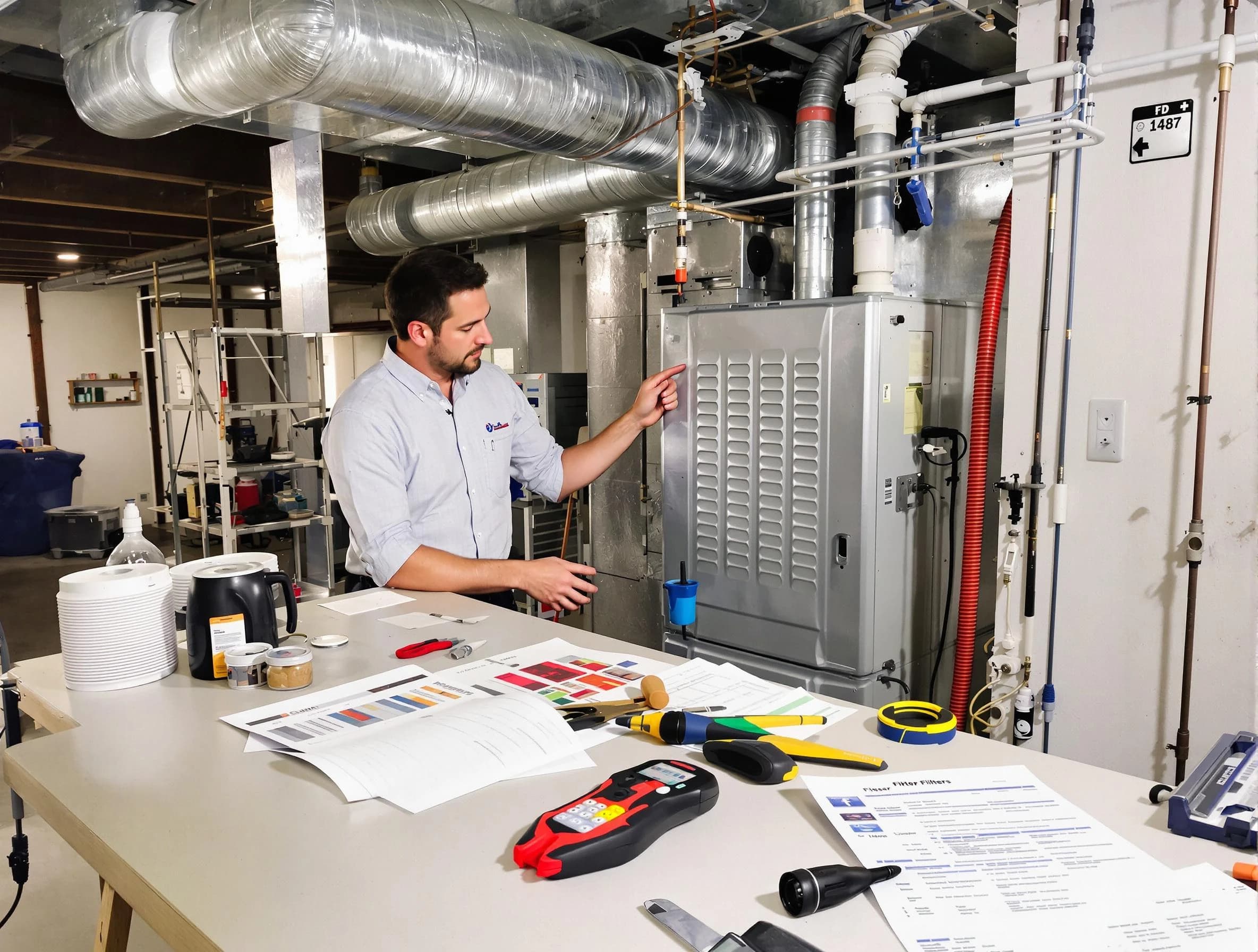 Waltham Air Duct Cleaning inspector conducting detailed filter system evaluation using professional diagnostic tools in Waltham