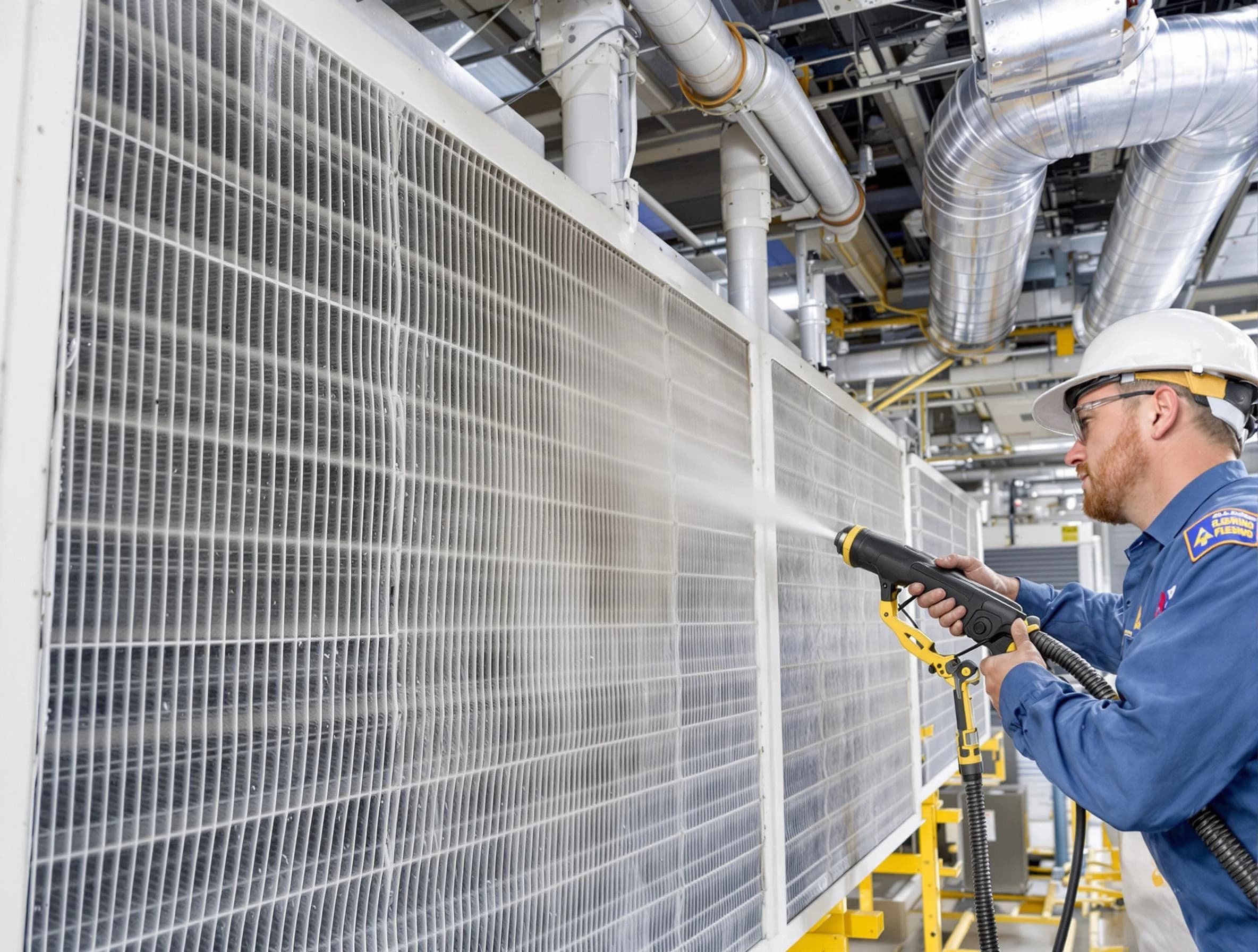 Professional commercial coil cleaning by Waltham Air Duct Cleaning in Waltham