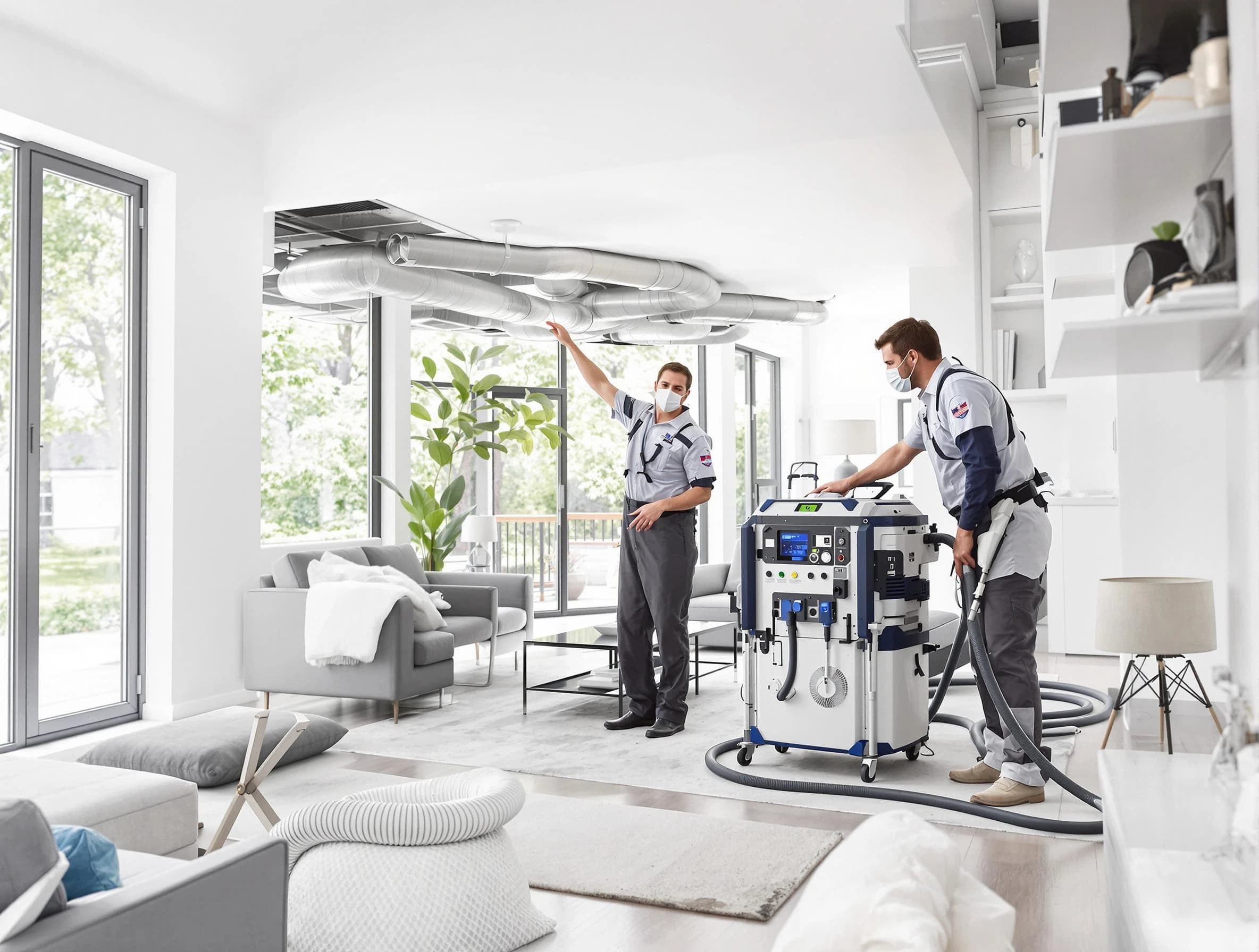 Waltham Air Duct Cleaning professional conducting pure air duct cleaning with state-of-the-art equipment in Waltham