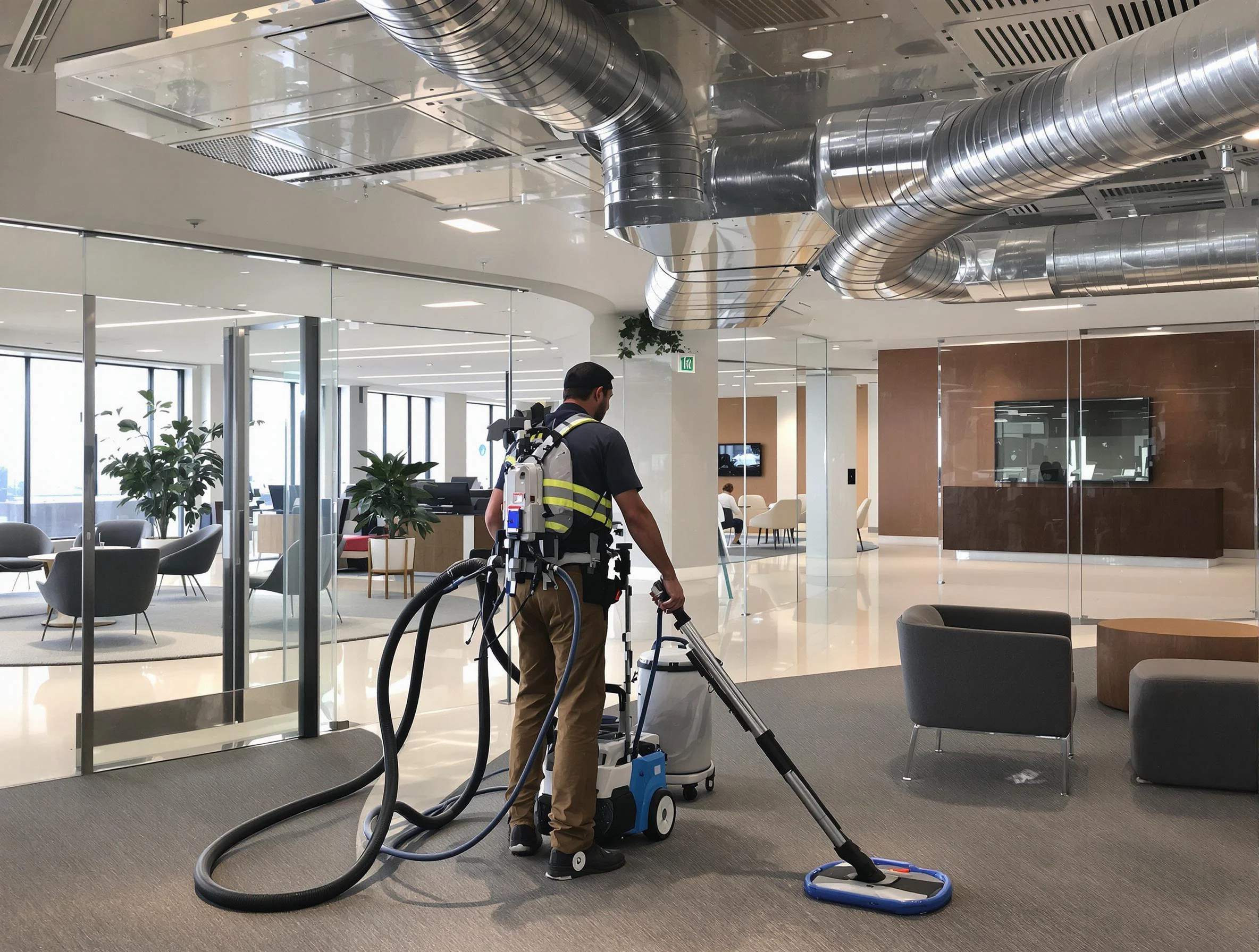Commercial duct cleaning service by Waltham Air Duct Cleaning in Waltham